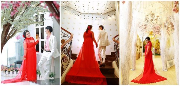 cách chọn áo dài cưới cho cô dâu mập phù hợp